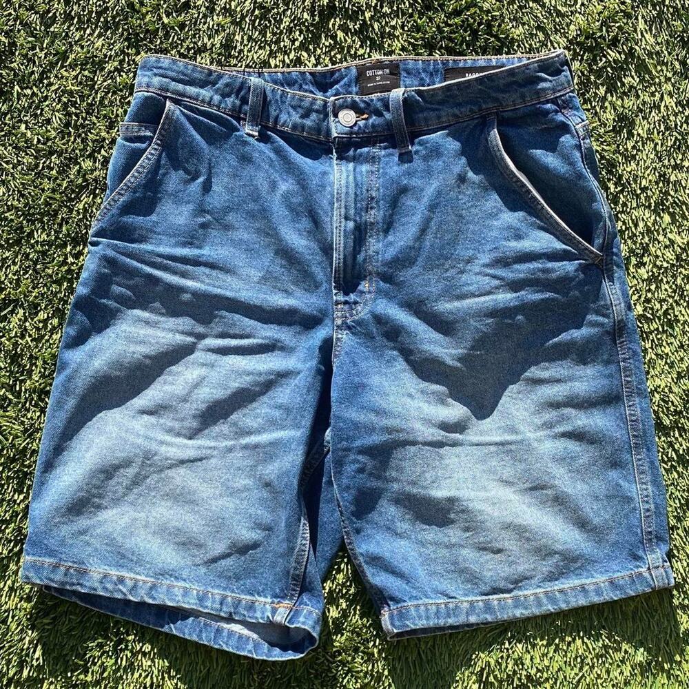 Jorts Medium Wash Relaxed Baggy Size 32 Jean Shorts